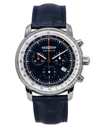 Zeppelin LZ 14 Marine Chronograph Læderrem Blue Dial Quartz 88883 herreur