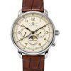 Zeppelin Mediterranean Moon Phase læderrem Beige Urskive Quartz 96365 Herreur