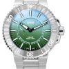 Oris Aquis Analog Limited Edition Green Dial Automatic Diver',s 01 743 7734 4197-sæt 300M herreur med gummirem