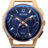 Bulova Marc Anthony CURV Chronograph gummirem Blue Dial Quartz 97A185 herreur