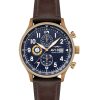 AVI-8 Hawker Hurricane Classic Chronograph læderrem Admiral Blue Dial Quartz AV-4011-0O herreur