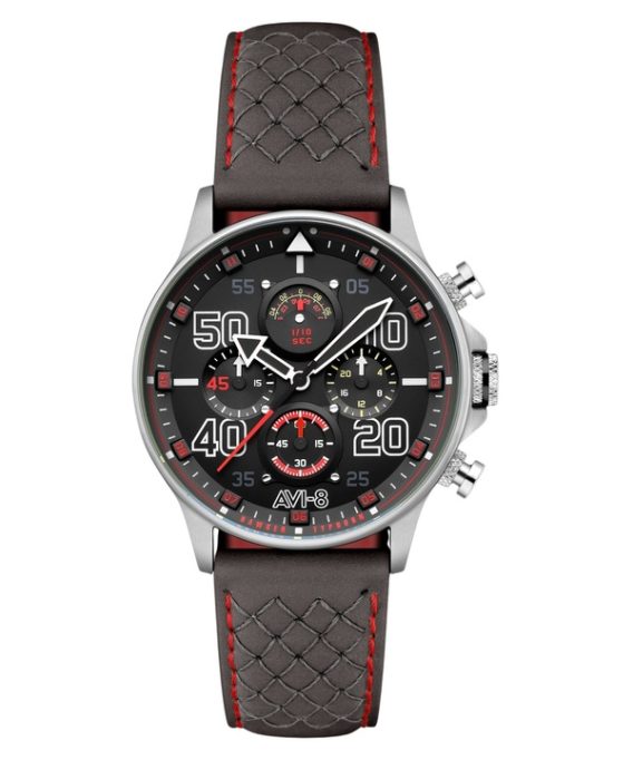 AVI-8 Hawker Typhoon Coningham Chronograph læderrem Black Dial Quartz AV-4093-0A herreur