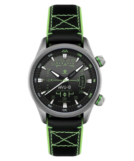 AVI-8 Hawker Harrier HUD læderrem Gradient Black Dial Automatisk AV-4117-02 herreur