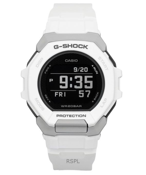 Casio G-Shock G-Squad Digital Smartphone Link Hvid biobaseret harpiks Quartz GBD-300-7 200M herreur