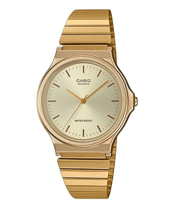 Casio Analog Gold Tone Rustfrit Stål Champagne Urskive Quartz MQ-24G-9E Herreur