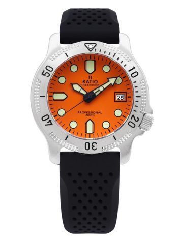 Ratio FreeDiver Professional Sapphire Orange Dial Kvarts RTF025 200M herreur