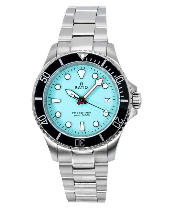 Ratio FreeDiver Sapphire Rustfrit Stål Ice Blue Dial Quartz RTF032 200M herreur