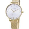 Renoveret Skagen Anita Gold Tone Mesh Armbånd KrystAlleiseret SKW2150 Dameur