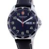 Renoveret Victorinox Fieldforce Læder Black Dial Quartz 241846 100M herreur