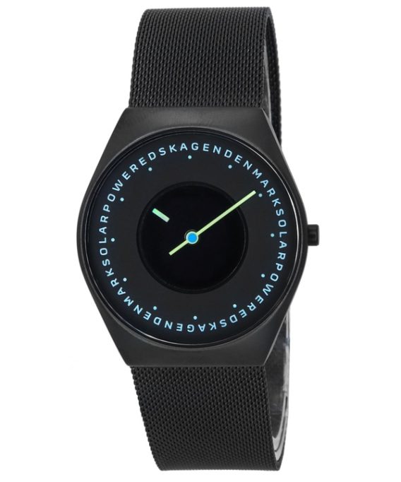 Renoveret Skagen Grenen Solar Halo Midnight Stainless Steel Mesh Black Dial SKW6874 Herreur