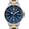 Renoveret Timex Harbourside Blue Dial Two Tone Rustfrit Steel Quartz TWG019600 herreur