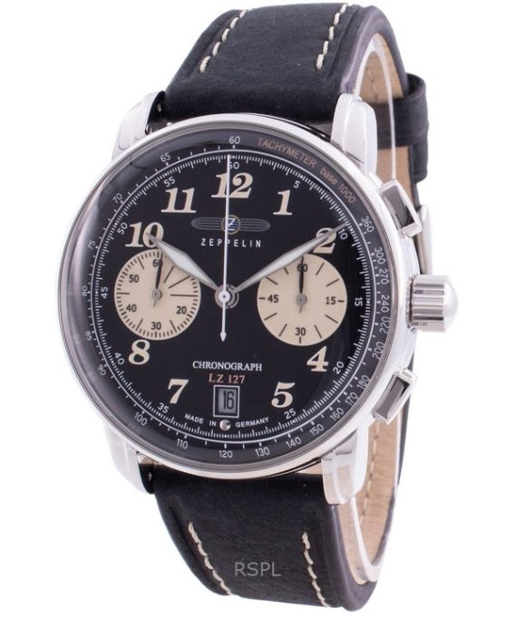 Renoveret Zeppelin LZ127 Chronograph Black Dial Quartz 86743 herreur