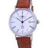 Renoveret Zeppelin LZ120 Rome White Dial Læderrem Automatisk 71541 herreur