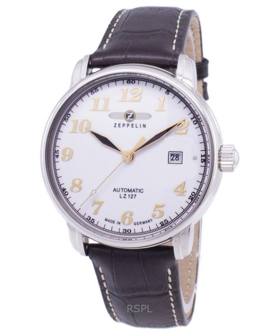 Renoveret Zeppelin LZ127 Graf læderrem White Dial Germany Made Automatisk 76561 herreur