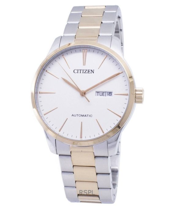 Renoveret Citizen Analog rustfrit stål Ivory Urskive Automatisk NH8356-87A herreur