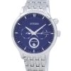 Renoveret Citizen Eco-Drive Moon Phase Blue Textured Dial Japan Made AP1050-56L herreur