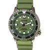 Renoveret Citizen Promaster Marine gummirem Green Dial Eco-Drive Diver',s BN0157-11X 200M herreur