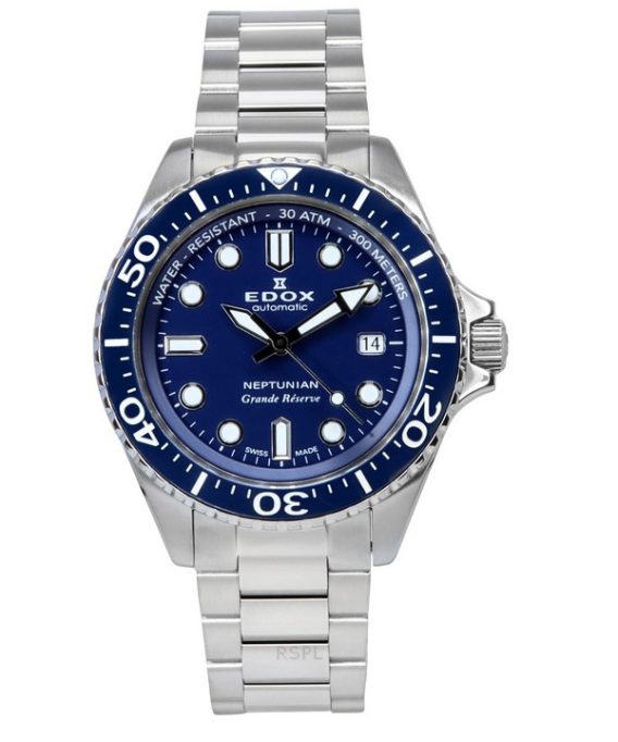 Edox Neptunian Grande Reserve Blue Dial Automatic Diver&#39,s 80801 3BUM BUIN 300M herreur