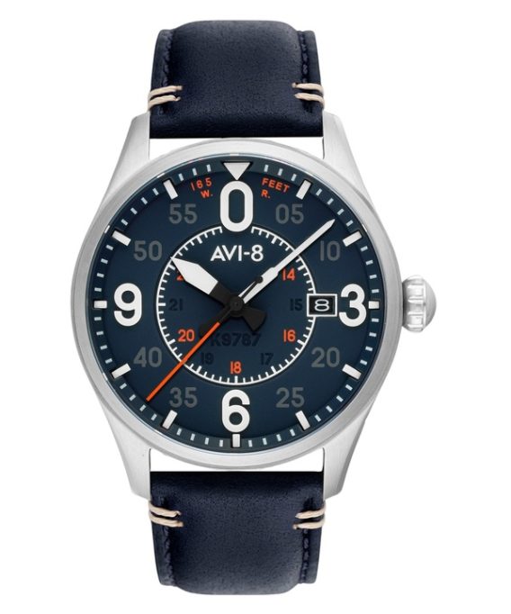 AVI-8 Spitfire Smith Birmingham læderrem Blue Dial Automatisk AV-4090-02 herreur