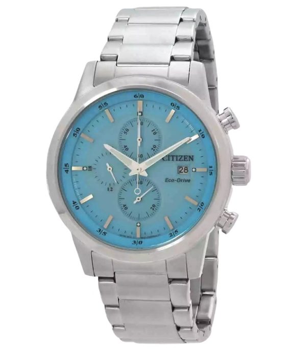 Citizen Chronograph rustfrit stål blå skive Eco-Drive CA0748-80L 100M herreur