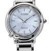 Citizen L Arcly Diamond Accent rustfrit stål Perlemorskive Eco-Drive EM1090-60D Dameur med ekstra rem