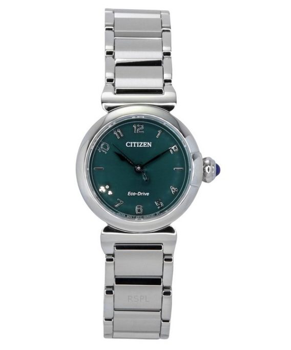 Citizen L May Bell Mini Diamond Accent rustfrit stål Grøn skive Eco-Drive EM1130-83X dameur