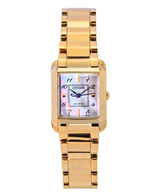 Citizen L Square Rose Gold Tone rustfrit stål Mother Of Pearl Urskive Eco-Drive EW5603-89Y Dameur