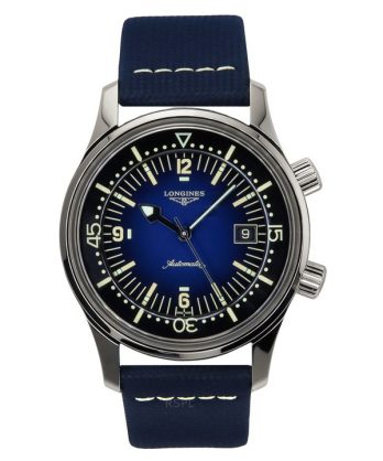 Longines Legend Diver læderrem Blue Dial Automatisk L3.774.4.90.2 300M herreur