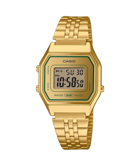 Casio Vintage digital guldfarvet armbånd i rustfrit stål Quartz LA680WEGV-9A dameur