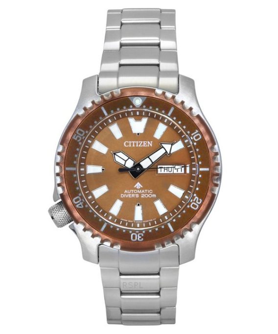 Citizen Promaster Marine Limited Edition Copper Dial Automatic Diver&#39,s NY0164-65X 200M herreur med ekstra rem