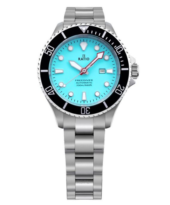 Ratio FreeDiver Sapphire Rustfrit Stål Ice Blue Dial Automatisk RTFL837 200M dameur