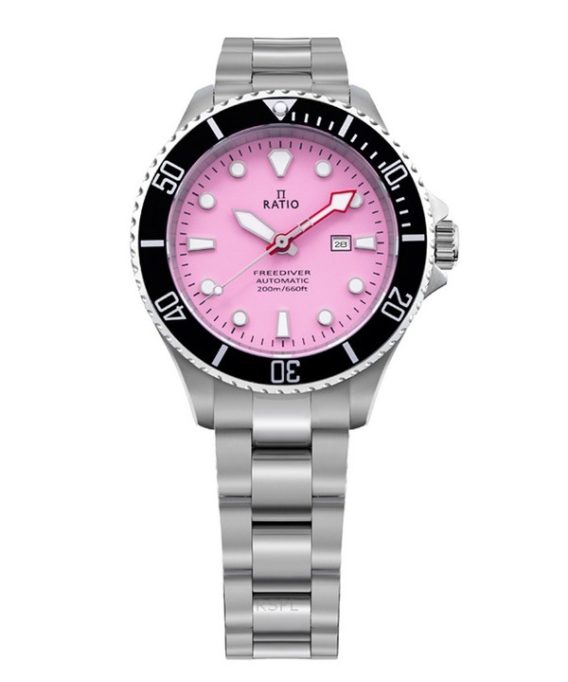 Ratio FreeDiver Sapphire Rustfrit Stål Candy Pink Dial Automatisk RTFL839 200M dameur