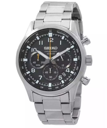 Seiko Discover More Sport Chronograph Rustfrit stål Black Dial Quartz SSB447P1 100M herreur