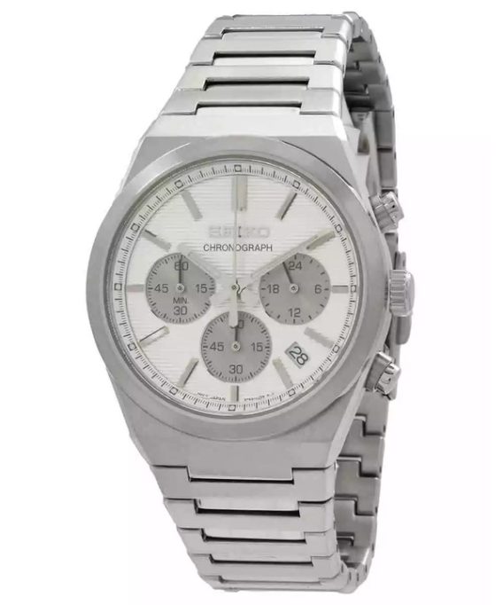 Seiko Discover More Classic Chronograph Rustfrit Steel White Dial Quartz SSB451P1 100M herreur