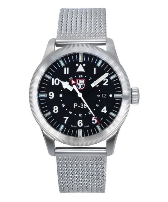 Luminox Air Pilot Lightning GMT rustfrit stål Black Dial Quartz XA.9522 100M herreur