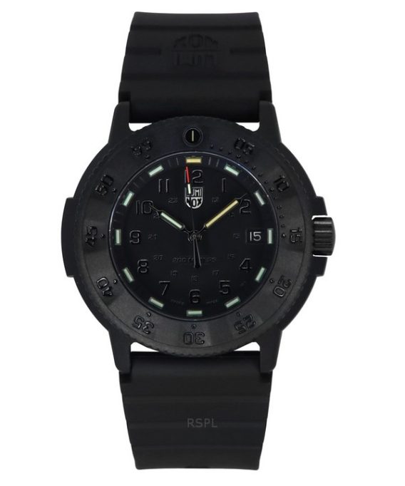 Luminox Original Navy Seal gummirem Black Dial Quartz Diver&#39,s XS.3001.EVO.BO.S 200M herreur