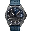 AVI-8 P-51 Mustang Blakeslee Chronograph Air Blue Læderrem Grå og blå skive Quartz AV-4077-04 herreur