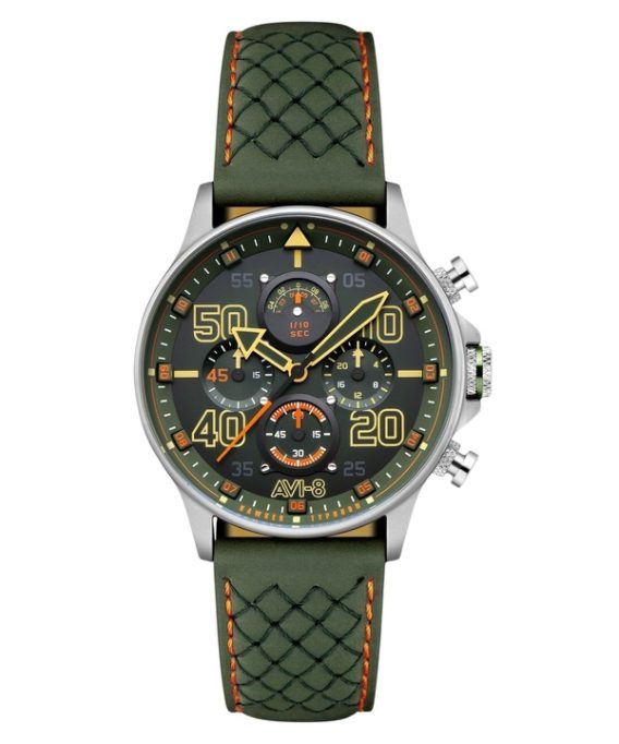 AVI-8 Hawker Typhoon Coningham Chronograph Harding læderrem Grøn skive Quartz AV-4093-0D herreur