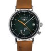 Bauhaus klassisk brun læderrem Dark Green Dial Solar 21124 herreur