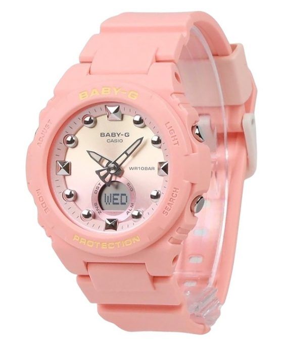 Casio Baby-G Analog Digital Resin-rem Pink Urskive Quartz BGA-320-4A1 100M dameur