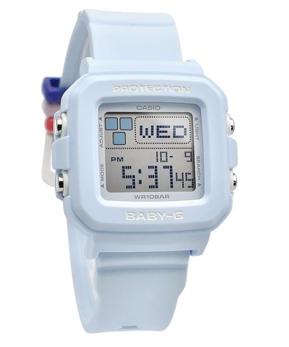 Casio Baby-G Plus digital lyseblå harpiksrem Quartz BGD-10L-2 100M dameur med ekstra båndløkker