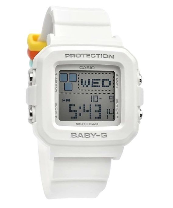 Casio Baby-G Plus digital hvid harpiksrem Quartz BGD-10L-7 100M dameur med ekstra båndløkker