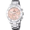 Festina Boyfriend Chronograph Crystal Accenter Pink Dial Quartz F20603-7 100M dameur