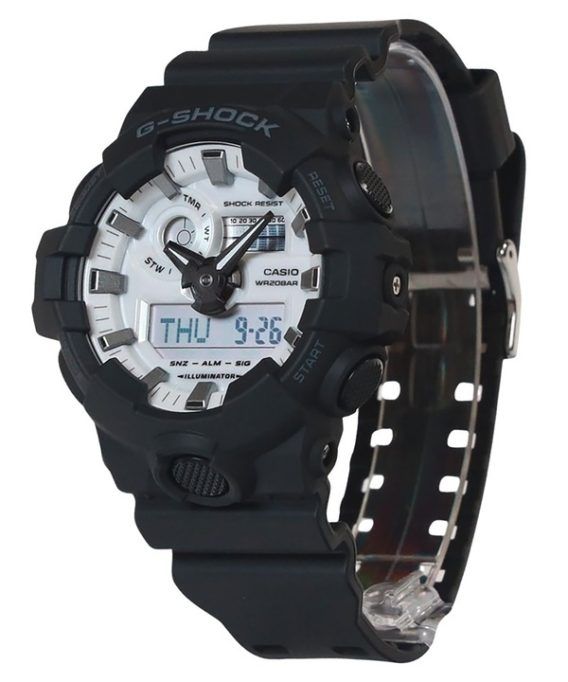 Casio G-Shock Analog Digital Resin Rem White Dial Quartz GA-700WD-1A 200M herreur