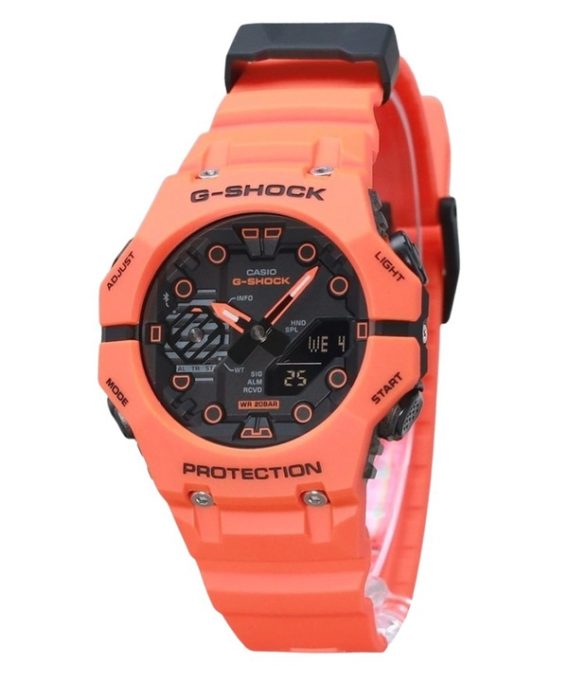 Casio G-Shock Analog Digital Smartphone Link Bio-baseret Orange Resin Rem Grå Urskive Quartz GA-B001FL-4A 200M herreur