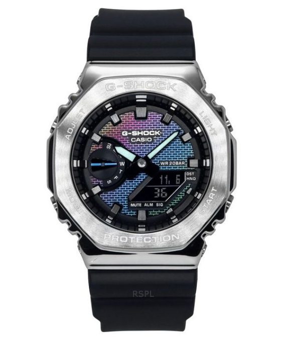 Casio G-Shock Analog Digital Rainbow Murstensvæg Flerfarvet Urskive Quartz GM-2100RW-1A 200M herreur