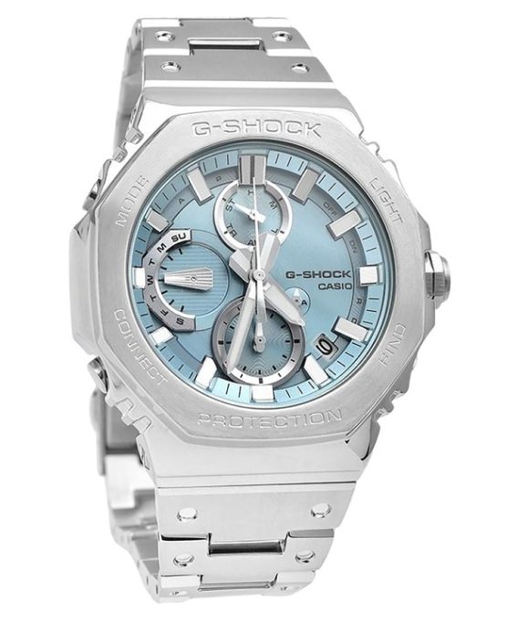 Casio G-Shock Fuld Metal Analog Chronograph Smartphone Link Ice Blue Dial Tough Solar GMC-B2100AD-2A 200M herreur