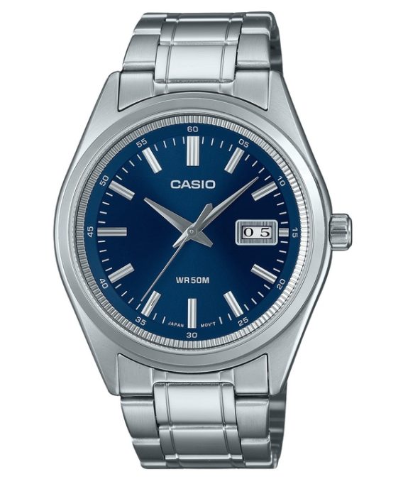 Casio standard analog rustfrit stål blå skive kvarts MTP-B180D-2AV herreur