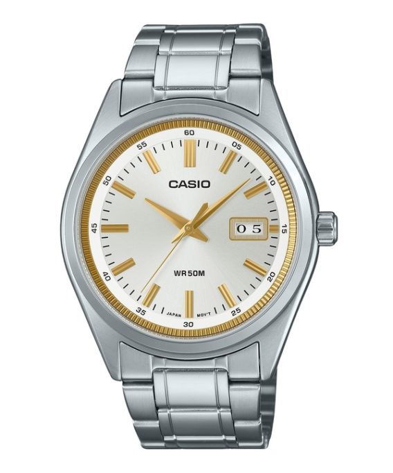 Casio Standard Analog rustfrit stål Sølvskive Quartz MTP-B180D-7AV herreur