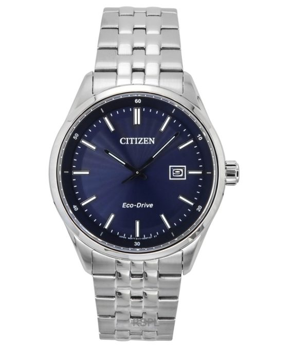 Citizen Eco-Drive rustfrit stål blå skive BM7560-59L 100M herreur